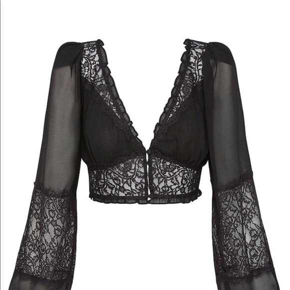 FOR LOVE & LEMONS White Flower Lace Blouse - Picture 2 of 4